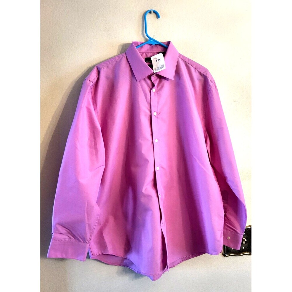 New with tag Men Black Label By Ruffini Purple Slim Fit Shirt Sz 17-17 1/2 Sz XL